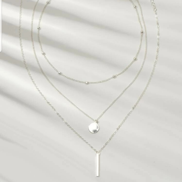 ○Janice○ Silver Chain Layered Necklace - Picture 3 of 5